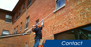 Cleaner on Ladder - Window Cleaners